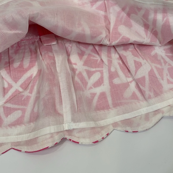 Lilly Pulitzer Mini Skirt Size 0 Pink And White Dragonfly Print Scalloped EUC - Picture 7 of 10